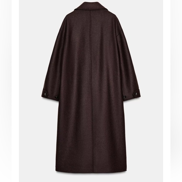 Zara Chocolate Brown Trench Coat NWT - Picture 2 of 16